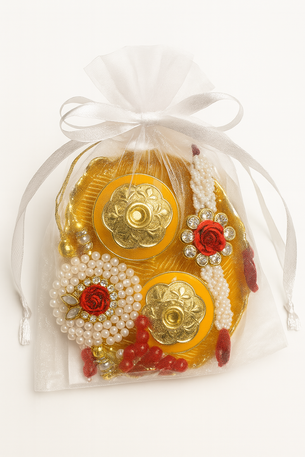 Designer Rakhi for Brother Sister-in-law | Rakhi for Bhaiya, Lumba rakhi for Bhabhi for Indian Raksha Bandhan Festival (Set of 2). High-End designer Rakhis for Bhaiya Bhabhi
