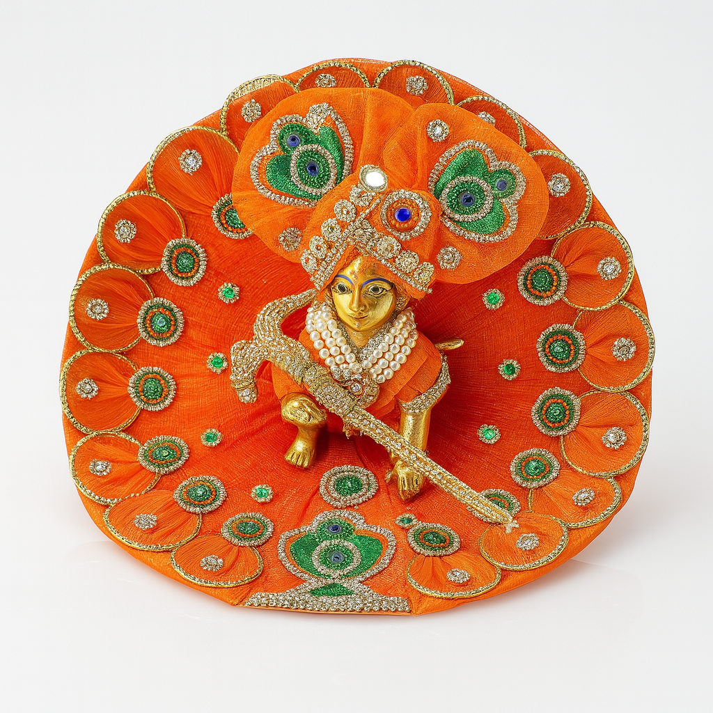 Laddu Gopal Dress Size 1, Ladoo Gopal Dress ,Baal Gopal Dress Size 1 Orange
